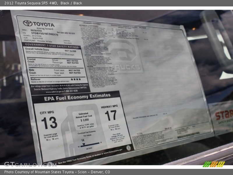 Black / Black 2012 Toyota Sequoia SR5 4WD
