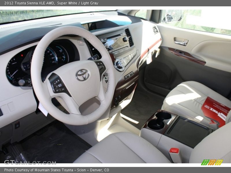 Super White / Light Gray 2012 Toyota Sienna XLE AWD