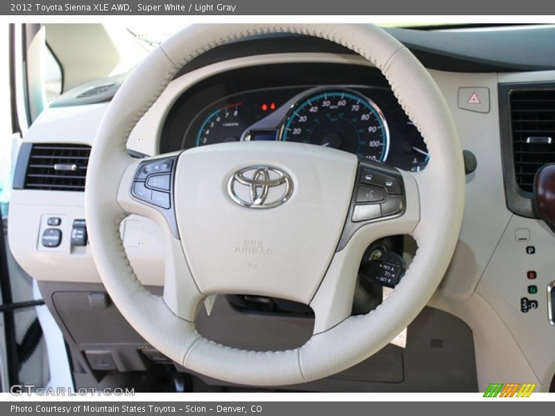 Super White / Light Gray 2012 Toyota Sienna XLE AWD