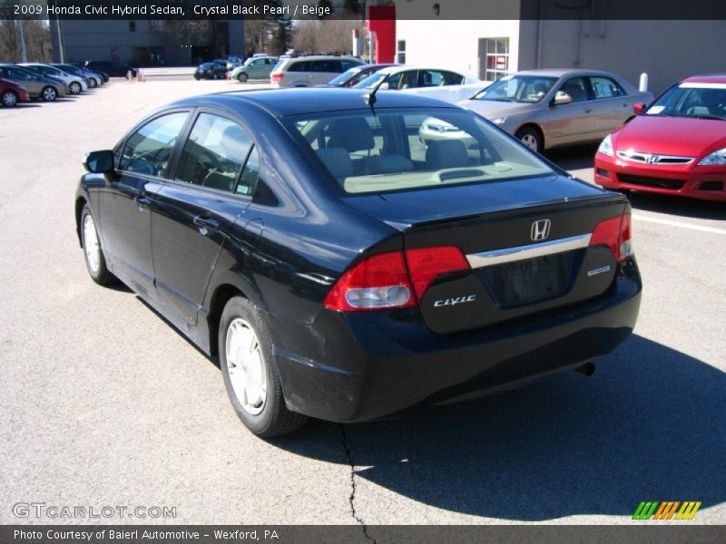 Crystal Black Pearl / Beige 2009 Honda Civic Hybrid Sedan