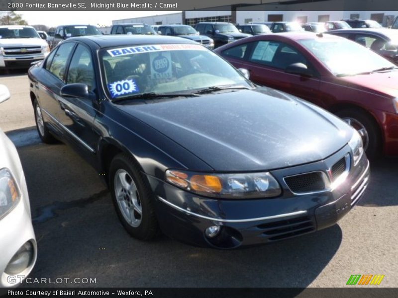 Midnight Blue Metallic / Camel 2000 Pontiac Bonneville SE