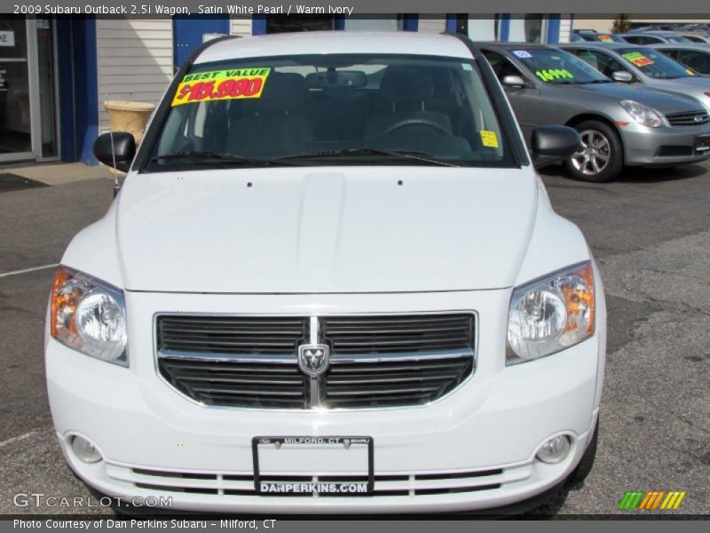 Satin White Pearl / Warm Ivory 2009 Subaru Outback 2.5i Wagon