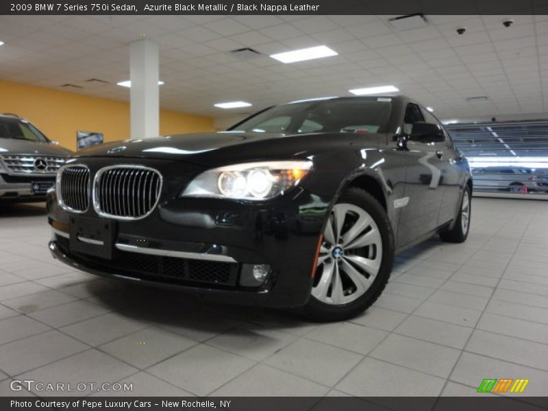 Azurite Black Metallic / Black Nappa Leather 2009 BMW 7 Series 750i Sedan