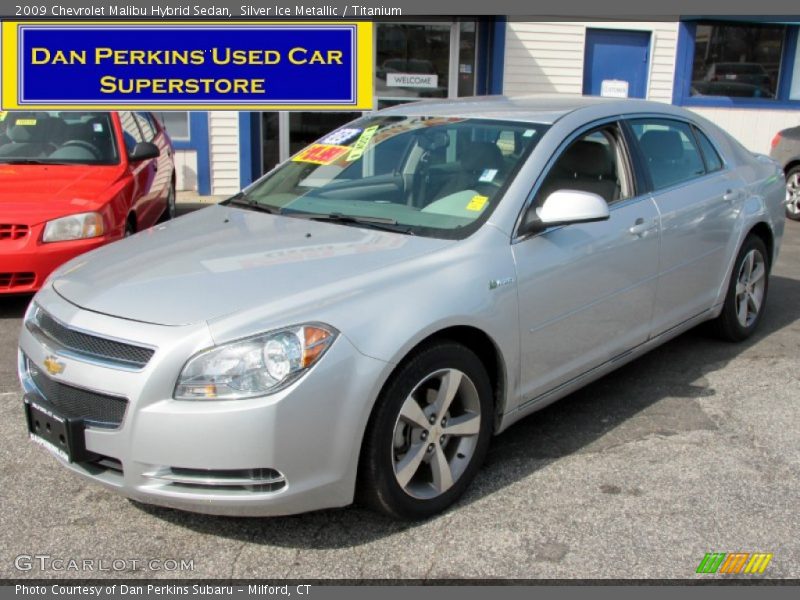 Silver Ice Metallic / Titanium 2009 Chevrolet Malibu Hybrid Sedan