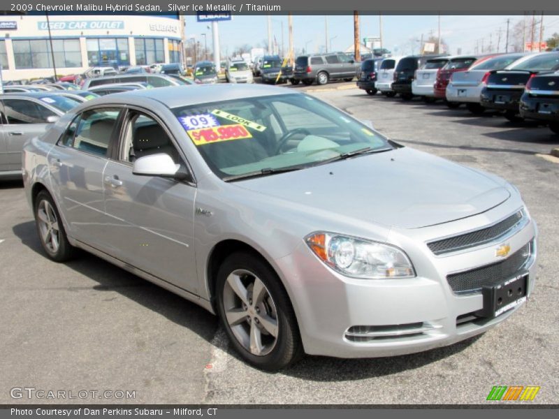 Silver Ice Metallic / Titanium 2009 Chevrolet Malibu Hybrid Sedan