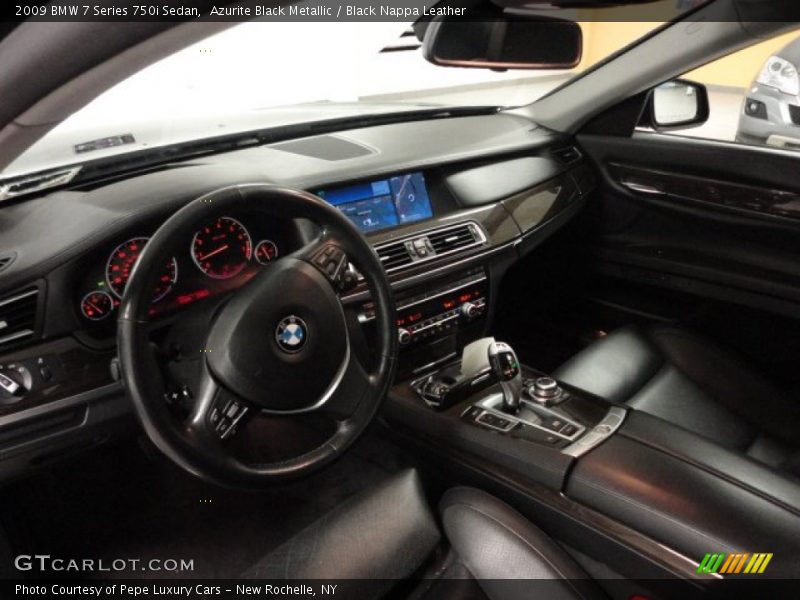 Azurite Black Metallic / Black Nappa Leather 2009 BMW 7 Series 750i Sedan