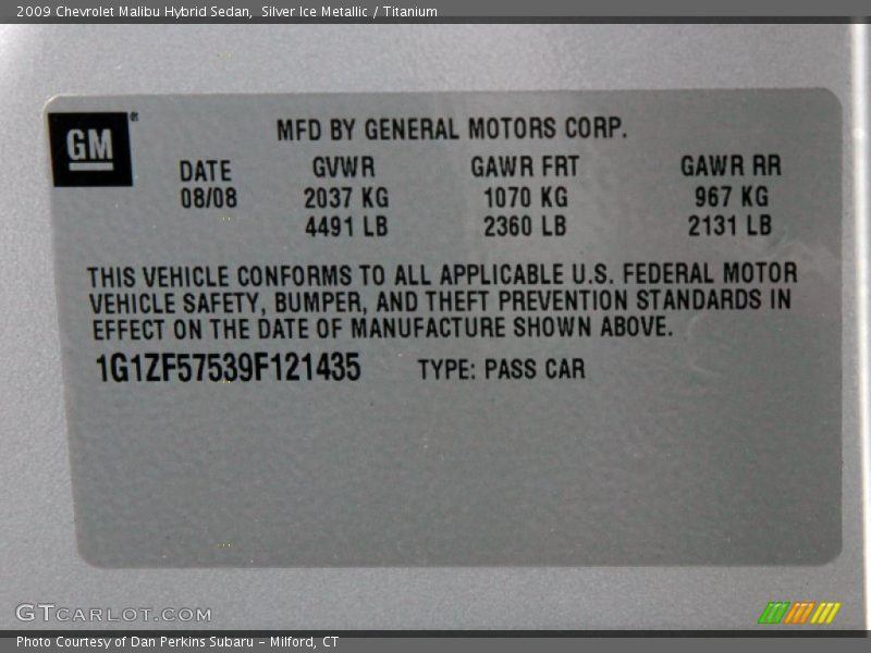 Silver Ice Metallic / Titanium 2009 Chevrolet Malibu Hybrid Sedan