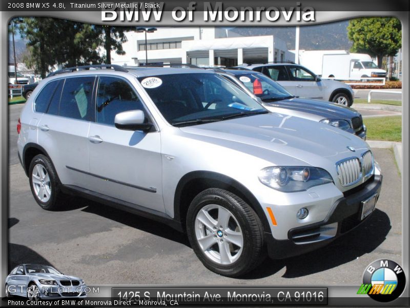 Titanium Silver Metallic / Black 2008 BMW X5 4.8i