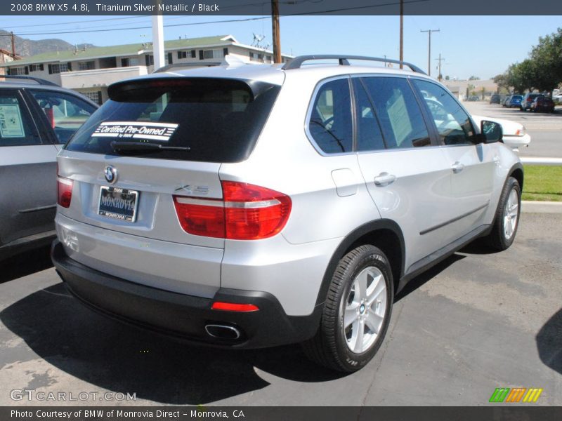Titanium Silver Metallic / Black 2008 BMW X5 4.8i