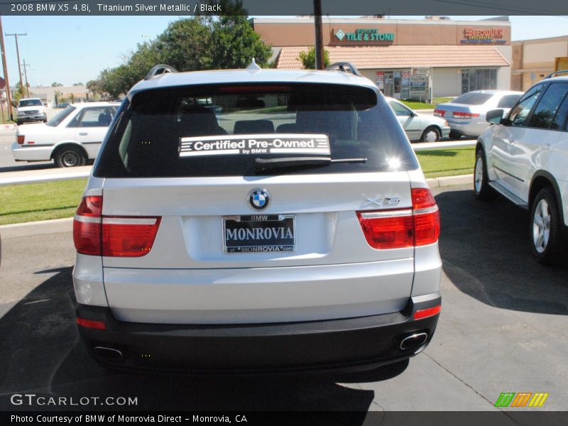 Titanium Silver Metallic / Black 2008 BMW X5 4.8i