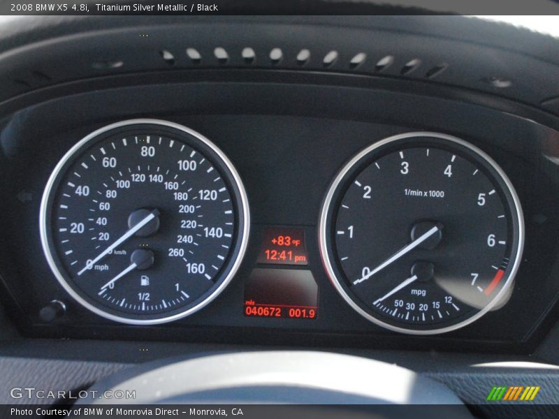 Titanium Silver Metallic / Black 2008 BMW X5 4.8i