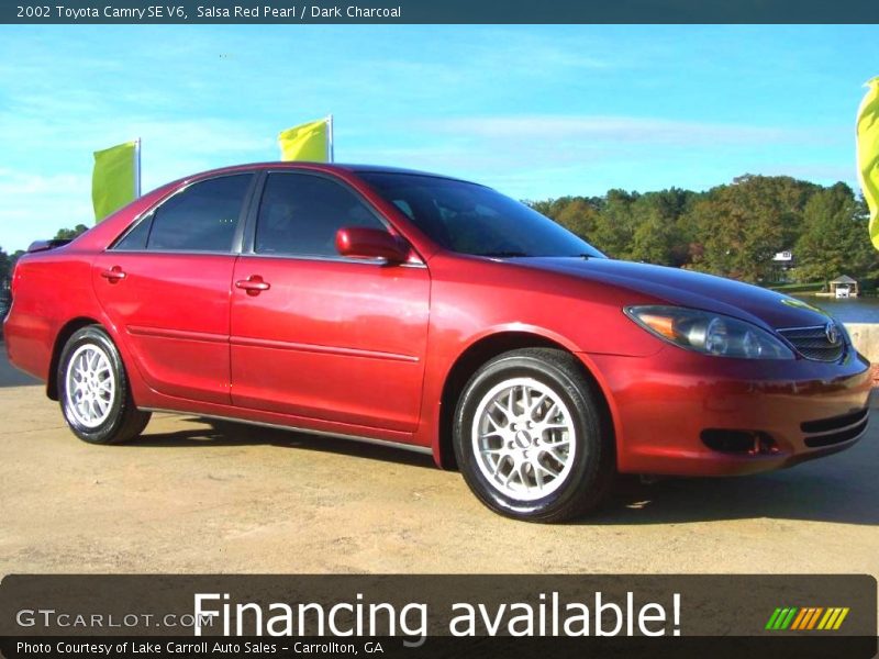 Salsa Red Pearl / Dark Charcoal 2002 Toyota Camry SE V6