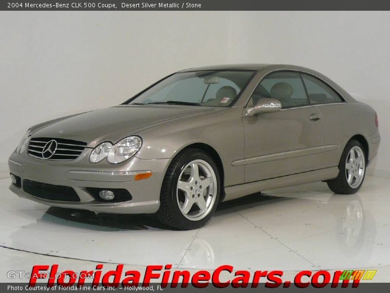 Desert Silver Metallic / Stone 2004 Mercedes-Benz CLK 500 Coupe
