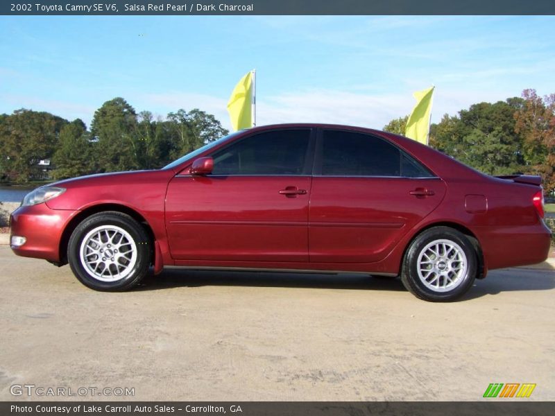 Salsa Red Pearl / Dark Charcoal 2002 Toyota Camry SE V6