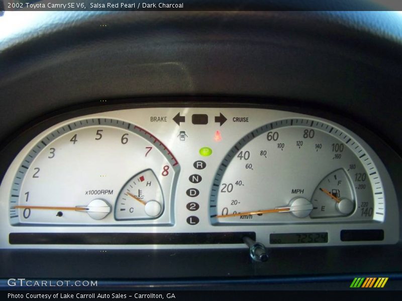 Salsa Red Pearl / Dark Charcoal 2002 Toyota Camry SE V6