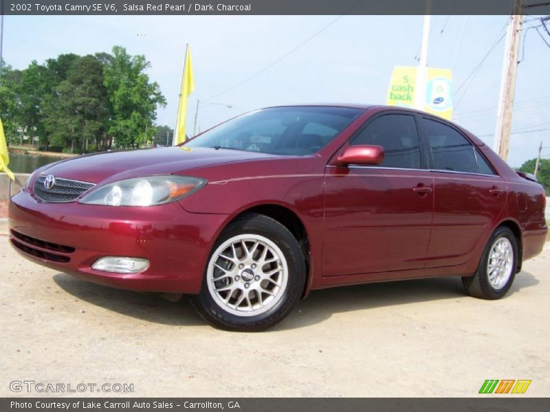 Salsa Red Pearl / Dark Charcoal 2002 Toyota Camry SE V6