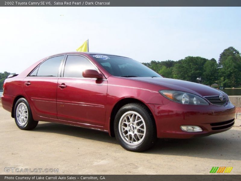 Salsa Red Pearl / Dark Charcoal 2002 Toyota Camry SE V6