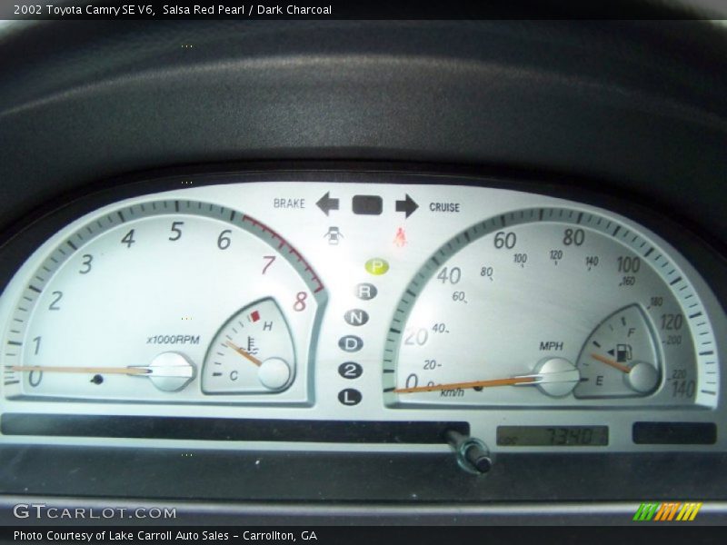 Salsa Red Pearl / Dark Charcoal 2002 Toyota Camry SE V6