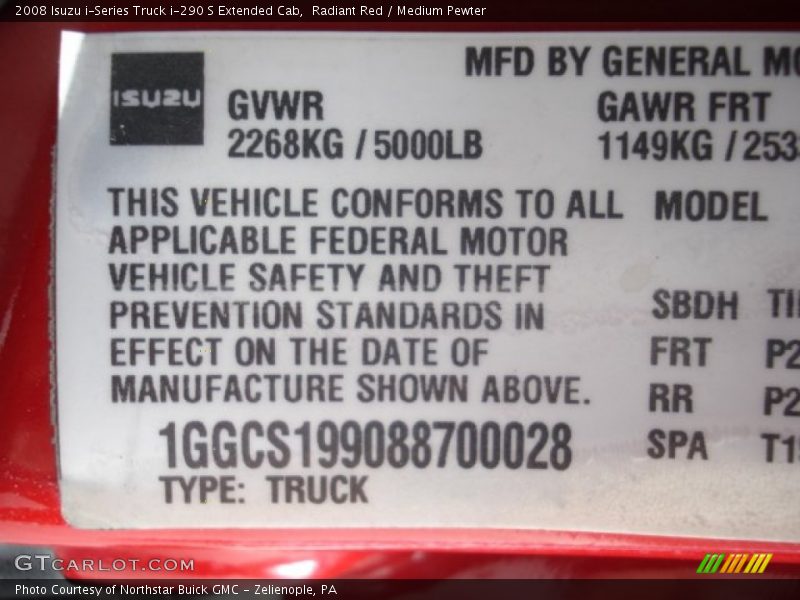 Radiant Red / Medium Pewter 2008 Isuzu i-Series Truck i-290 S Extended Cab
