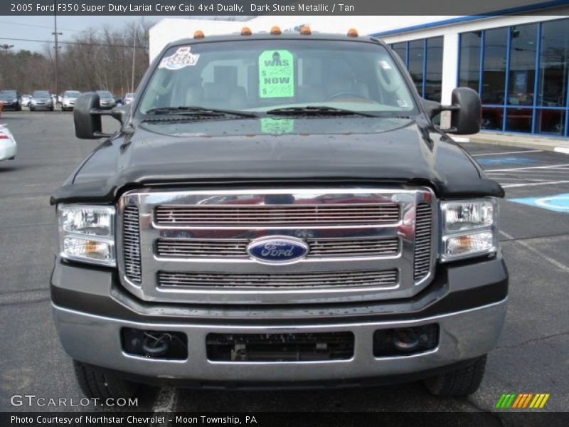 Dark Stone Metallic / Tan 2005 Ford F350 Super Duty Lariat Crew Cab 4x4 Dually