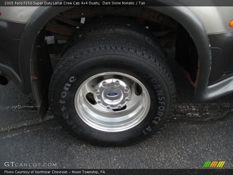 Dark Stone Metallic / Tan 2005 Ford F350 Super Duty Lariat Crew Cab 4x4 Dually