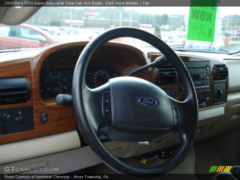 Dark Stone Metallic / Tan 2005 Ford F350 Super Duty Lariat Crew Cab 4x4 Dually