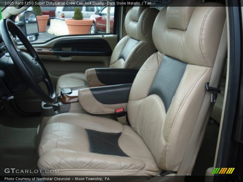 Dark Stone Metallic / Tan 2005 Ford F350 Super Duty Lariat Crew Cab 4x4 Dually