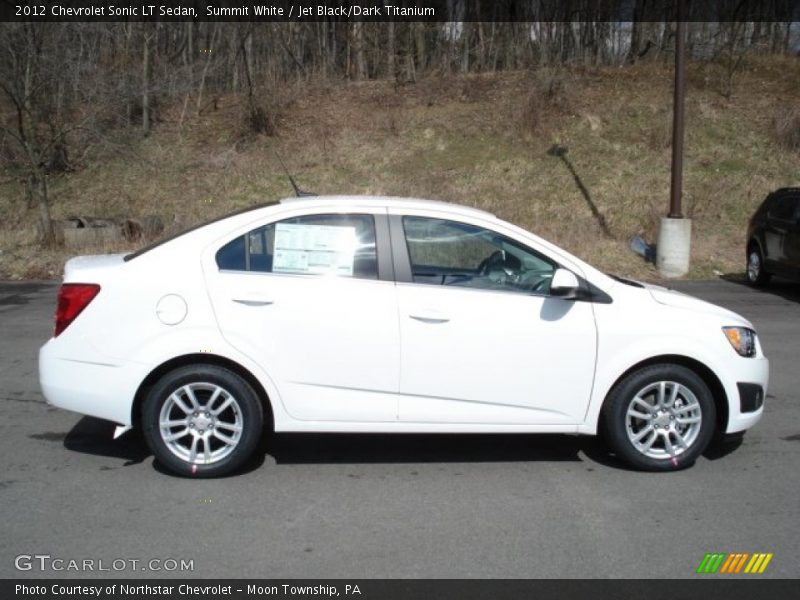 Summit White / Jet Black/Dark Titanium 2012 Chevrolet Sonic LT Sedan