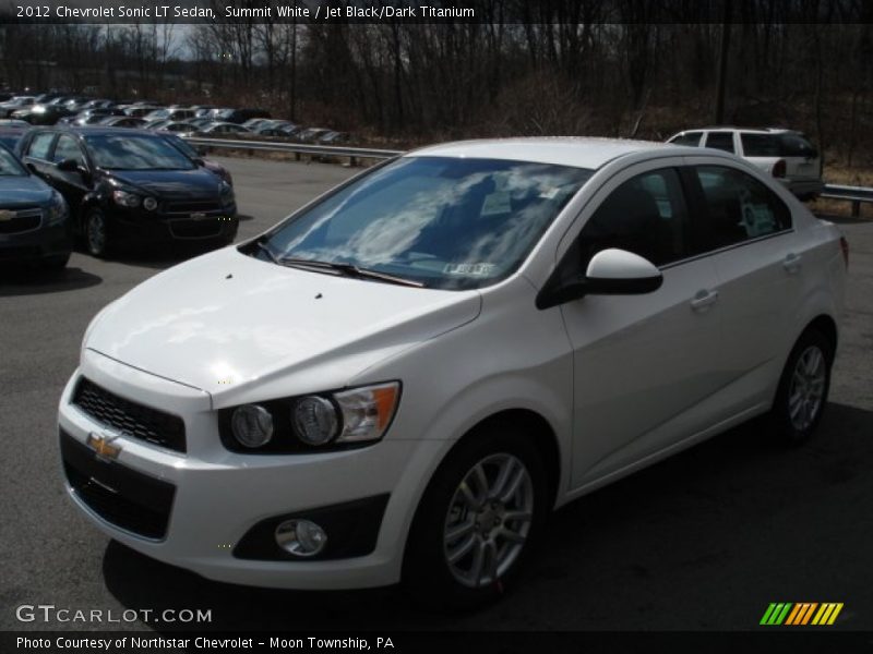 Summit White / Jet Black/Dark Titanium 2012 Chevrolet Sonic LT Sedan