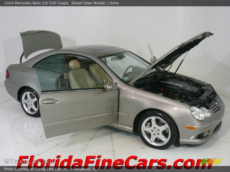 Desert Silver Metallic / Stone 2004 Mercedes-Benz CLK 500 Coupe