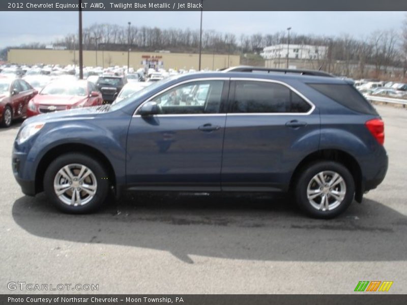 Twilight Blue Metallic / Jet Black 2012 Chevrolet Equinox LT AWD