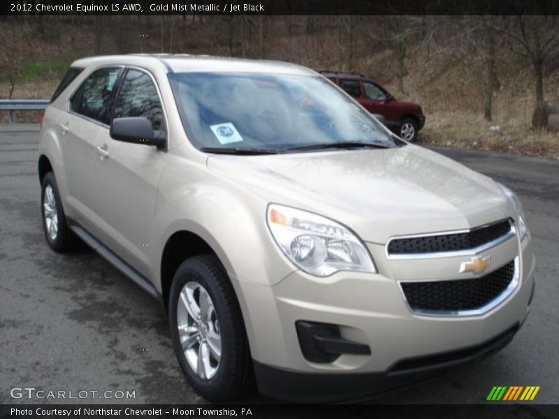 Gold Mist Metallic / Jet Black 2012 Chevrolet Equinox LS AWD