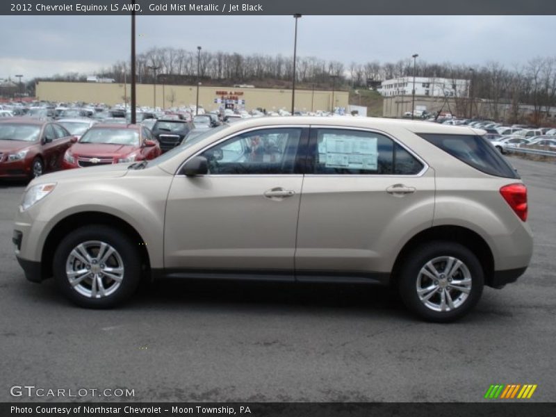 Gold Mist Metallic / Jet Black 2012 Chevrolet Equinox LS AWD