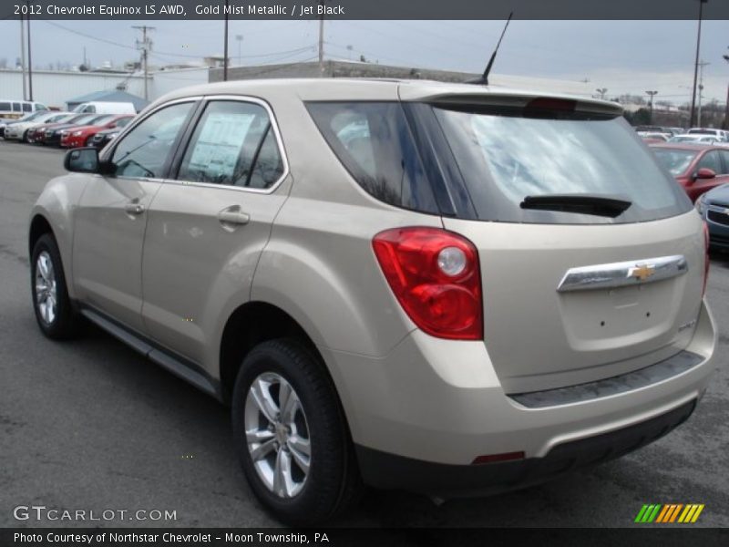 Gold Mist Metallic / Jet Black 2012 Chevrolet Equinox LS AWD