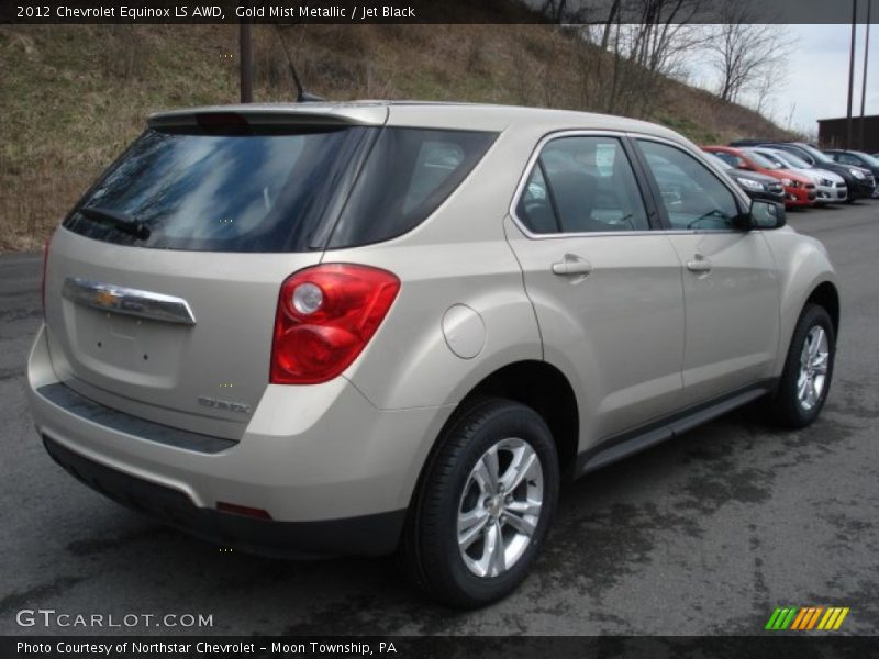 Gold Mist Metallic / Jet Black 2012 Chevrolet Equinox LS AWD