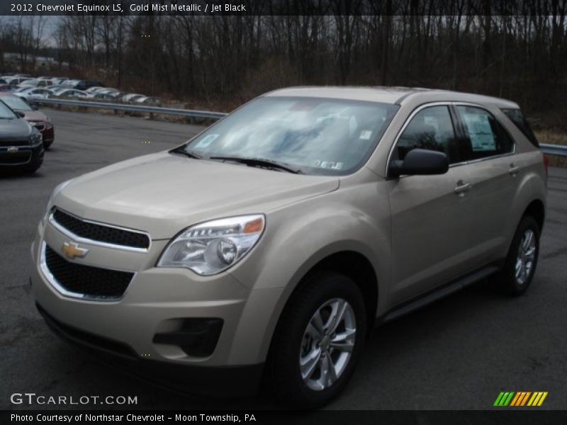 Gold Mist Metallic / Jet Black 2012 Chevrolet Equinox LS