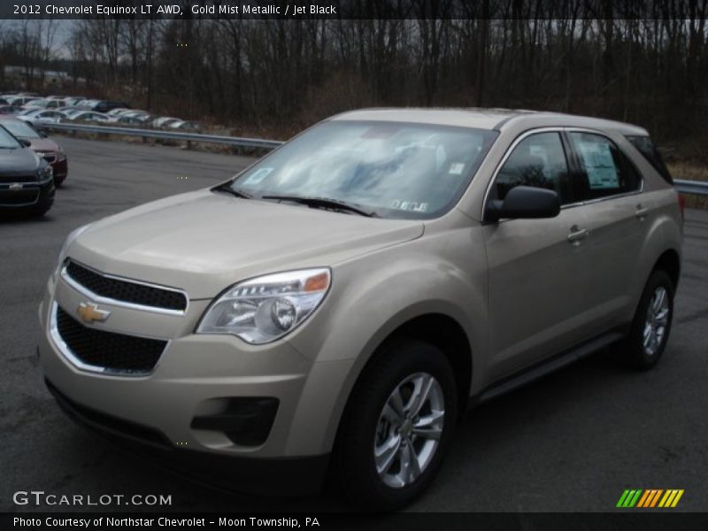 Gold Mist Metallic / Jet Black 2012 Chevrolet Equinox LT AWD