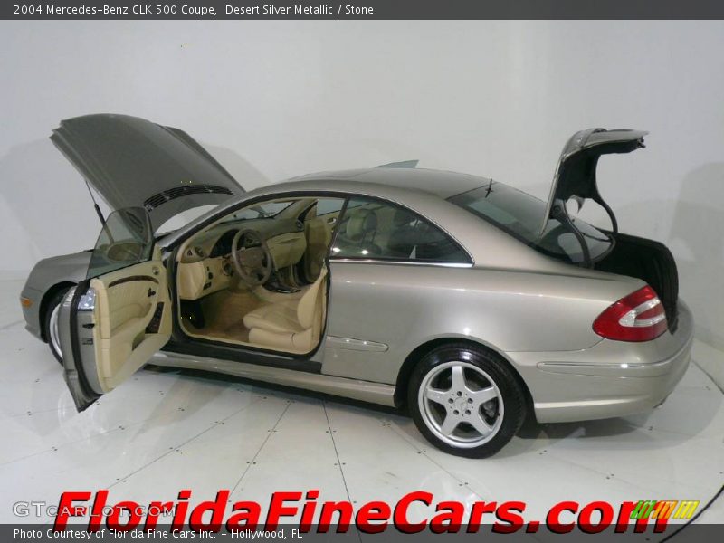 Desert Silver Metallic / Stone 2004 Mercedes-Benz CLK 500 Coupe