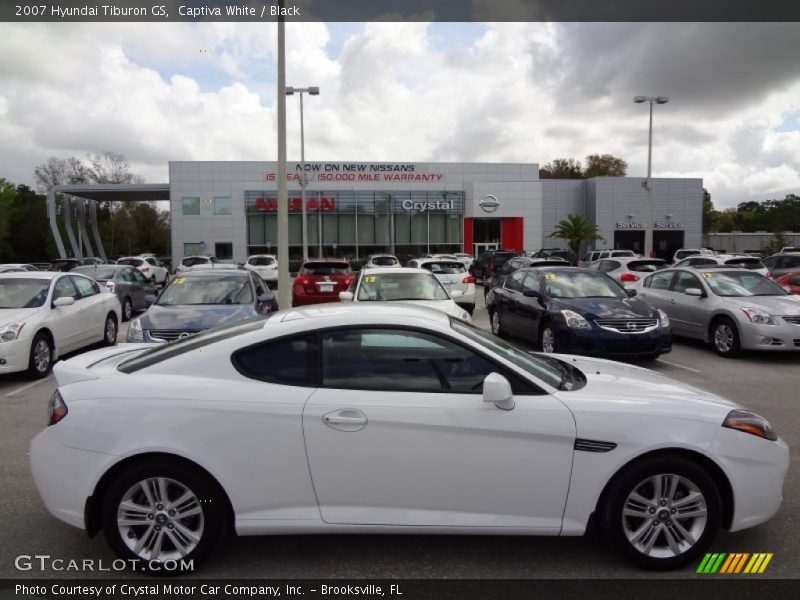 Captiva White / Black 2007 Hyundai Tiburon GS