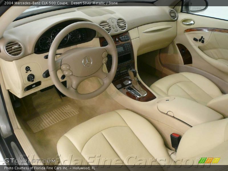 Desert Silver Metallic / Stone 2004 Mercedes-Benz CLK 500 Coupe