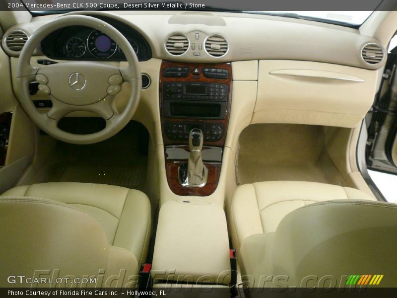 Desert Silver Metallic / Stone 2004 Mercedes-Benz CLK 500 Coupe
