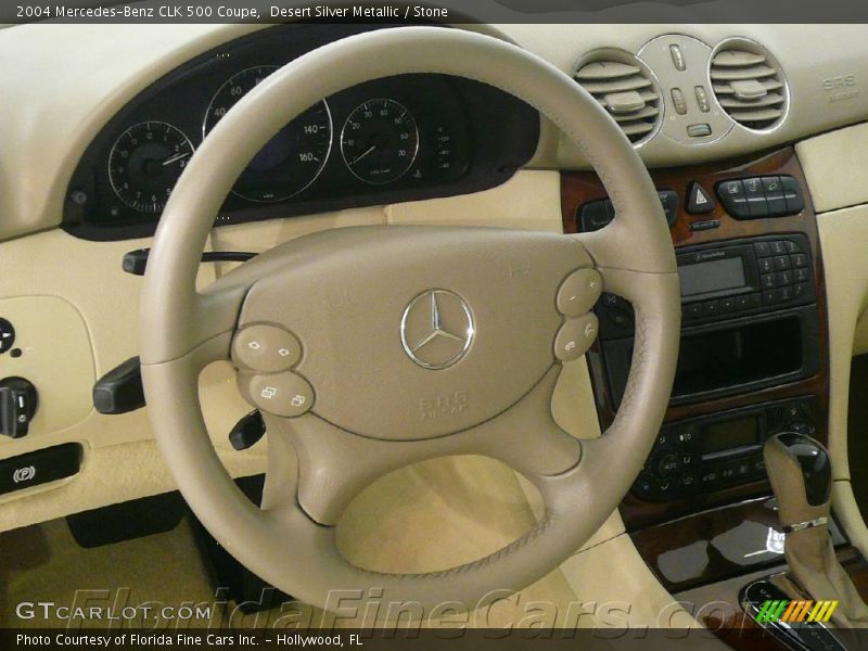 Desert Silver Metallic / Stone 2004 Mercedes-Benz CLK 500 Coupe