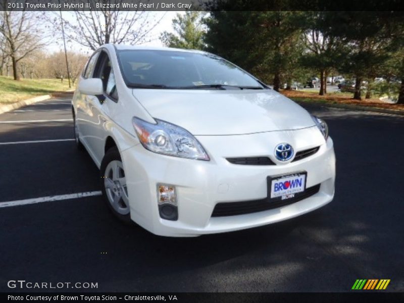 Blizzard White Pearl / Dark Gray 2011 Toyota Prius Hybrid III