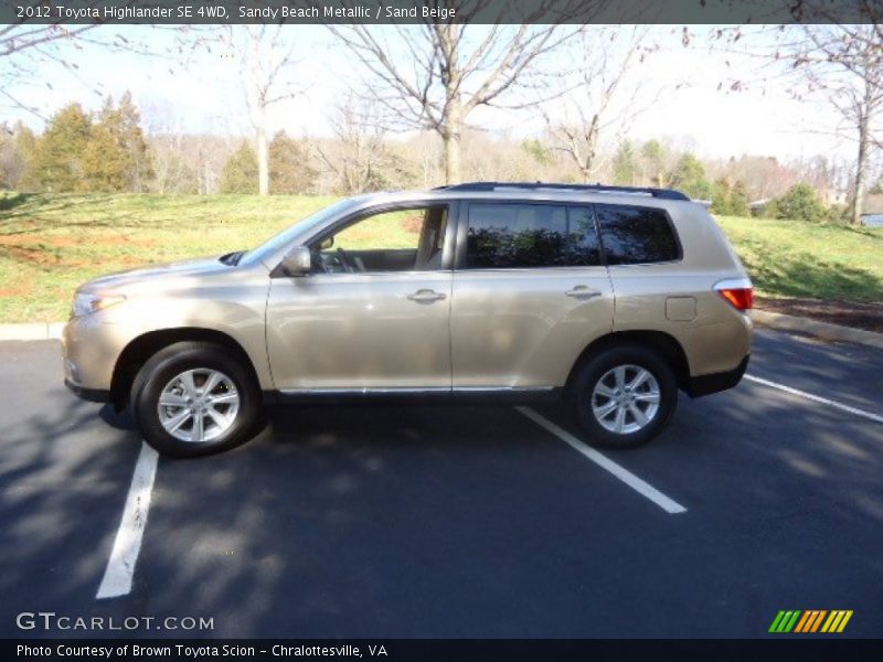 Sandy Beach Metallic / Sand Beige 2012 Toyota Highlander SE 4WD