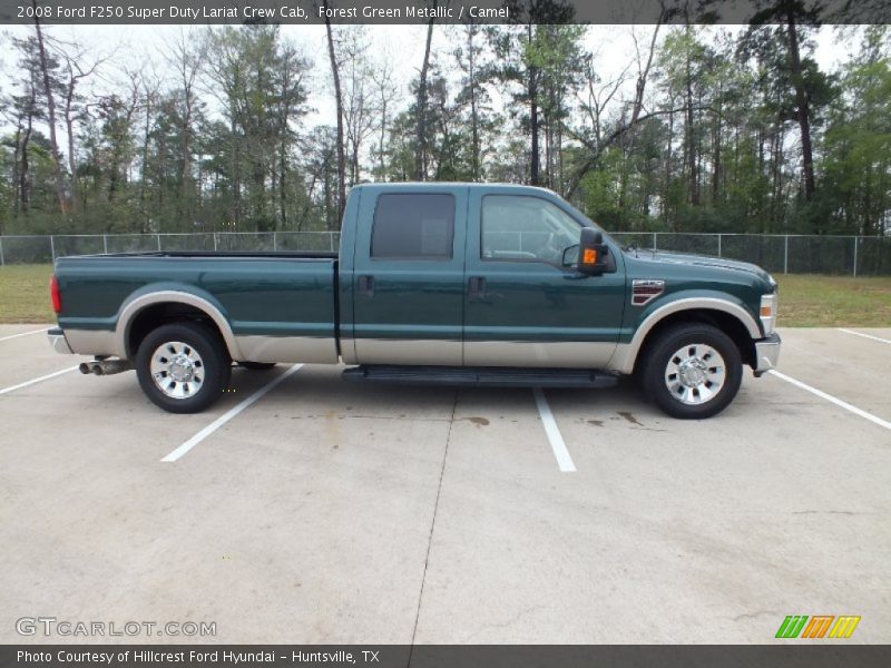 Forest Green Metallic / Camel 2008 Ford F250 Super Duty Lariat Crew Cab