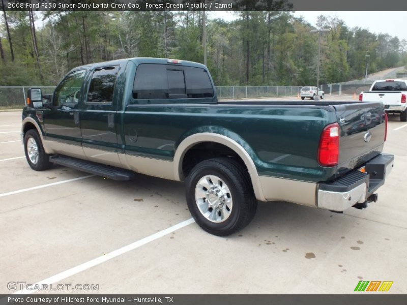 Forest Green Metallic / Camel 2008 Ford F250 Super Duty Lariat Crew Cab