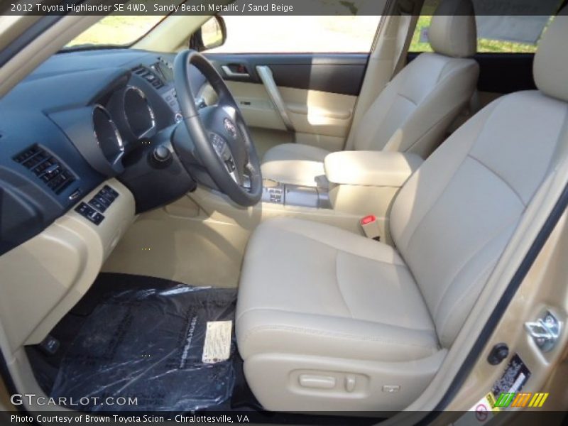 Sandy Beach Metallic / Sand Beige 2012 Toyota Highlander SE 4WD