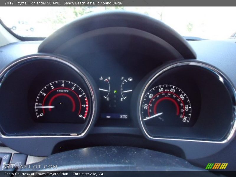 Sandy Beach Metallic / Sand Beige 2012 Toyota Highlander SE 4WD