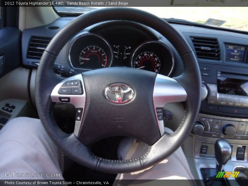 Sandy Beach Metallic / Sand Beige 2012 Toyota Highlander SE 4WD