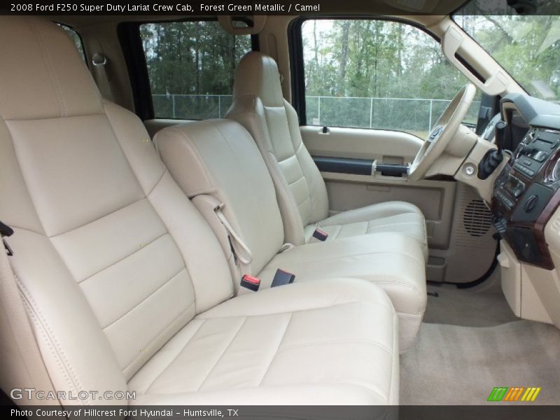 Forest Green Metallic / Camel 2008 Ford F250 Super Duty Lariat Crew Cab